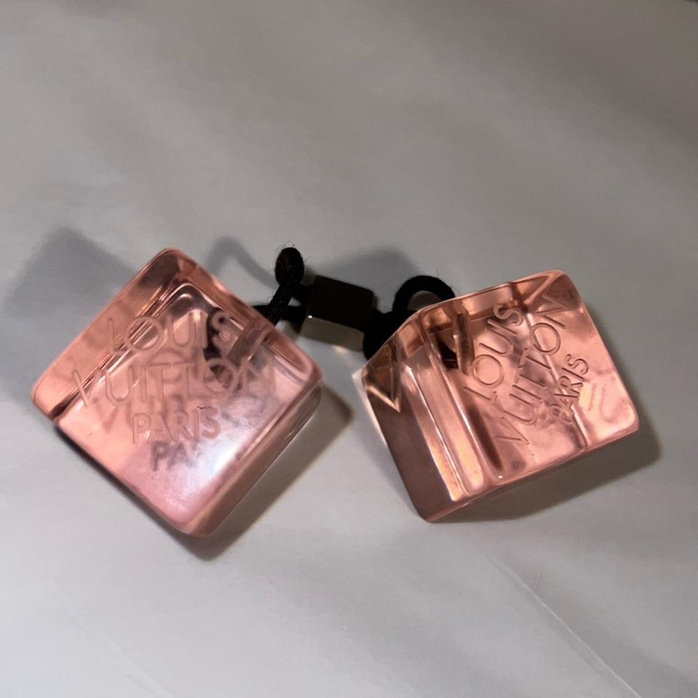 Louis Vuitton Authentic Hair Tie/Band Pink Cubes